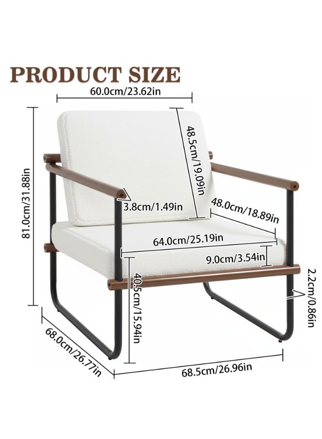 CHOIWIN Fabric Accent Chair, Armchair for Living Room, Single Sofa, Modern Lounge Chair for Bedroom, Accent Chair Upholstered Reading ,Suitable for living room, office, bedroom - Image 5